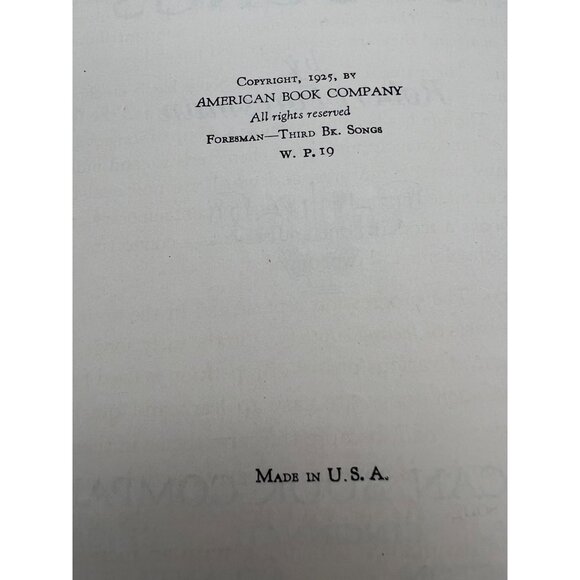 1925 Third Book Of Songs By Robert Foresman Hardcover Songbook American Book Co - Picture 5 of 10